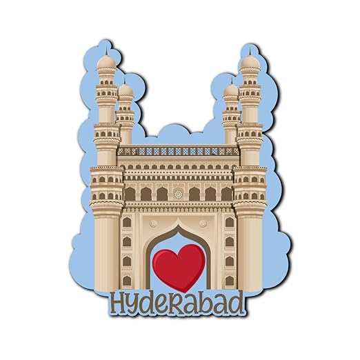 Bhai Please Charminar Hyderabad City Wooden Fridge Magnet (Pack of 1) | Place, City, State, Souvenir, Destinations, Travel, Adventure Fridge Decorations | Gift for Friends, Colleagues |